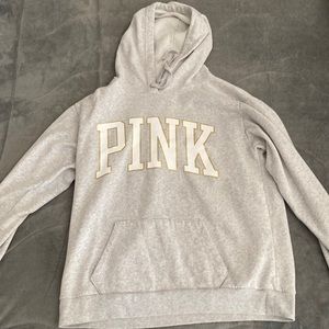 Pink hoodie size M. worn once. comforting texture inside